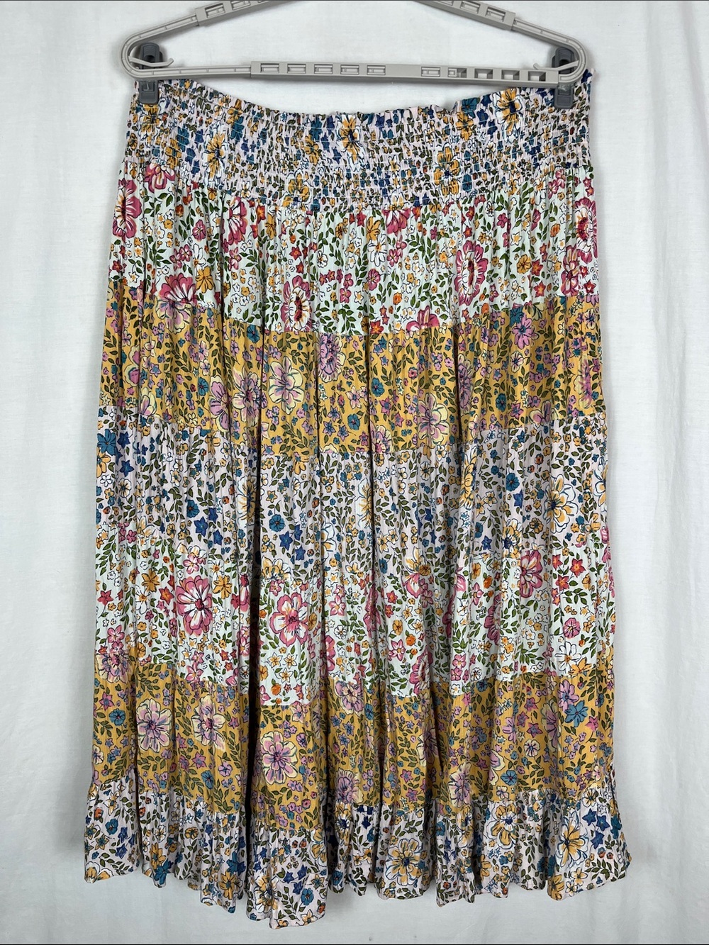Angie Floral Patchwork Quilted Pull On Skirt - Picture 6 of 9